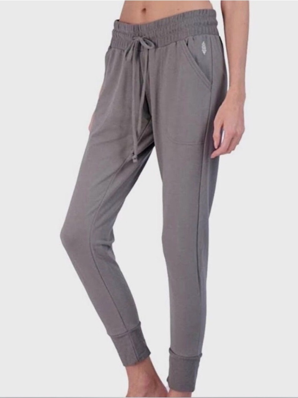 Free People Women's Sunny Skinny Taupe Drawstring Jogger Pants